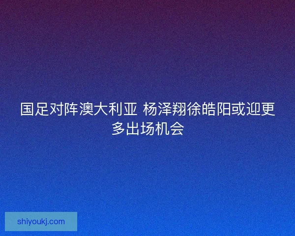 国足对阵澳大利亚 杨泽翔徐皓阳或迎更多出场机会