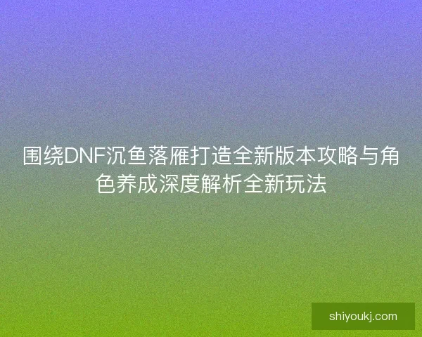 围绕DNF沉鱼落雁打造全新版本攻略与角色养成深度解析全新玩法