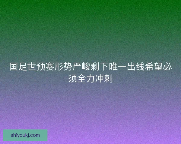 国足世预赛形势严峻剩下唯一出线希望必须全力冲刺